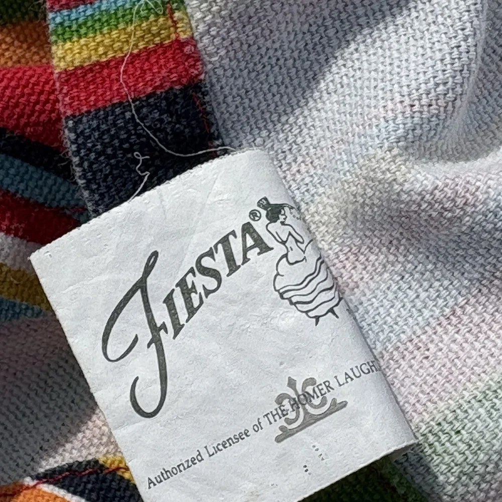 Fiesta Full Circle Tablecloth Striped Cotton 54” Wyndham Weavers India Round